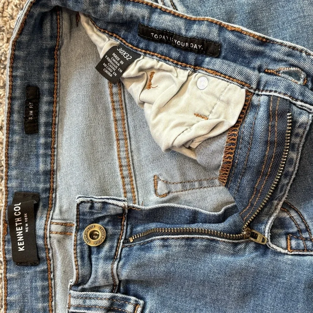 Kenneth Cole NY Slim Fit Jeans Mens Tag‎ 30x32 Light Wash Blue Denim